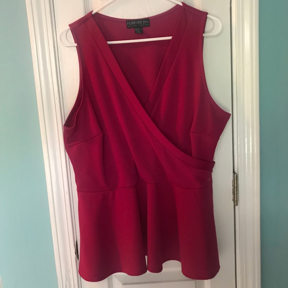 Forever 21 plus Fuchsia Peplum Tank